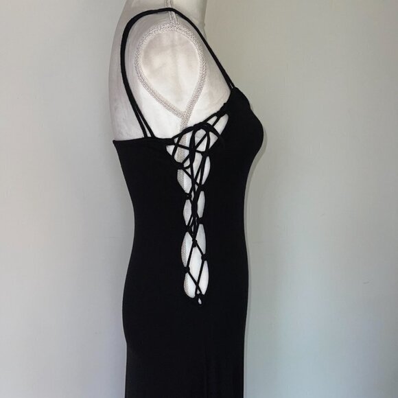 Rachel Pally Maxi Dress Womens Small Lace Up Side Black Sleeveless Made In USA - Picture 9 of 14